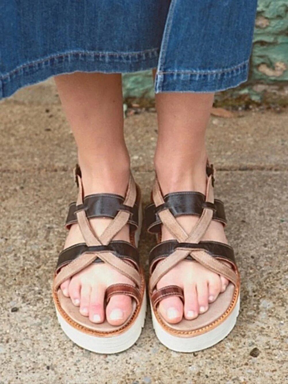 BED/STU Leather Crawler Sandals